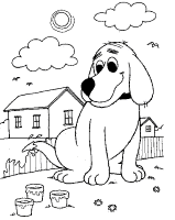 a coloring page of clifford the big red dog